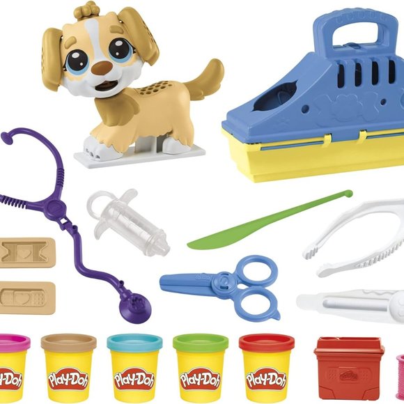 Play-Doh Care 'n Carry Vet Playset for Kids 3 Years and Up with Toy Dog, Storage - Picture 9 of 10